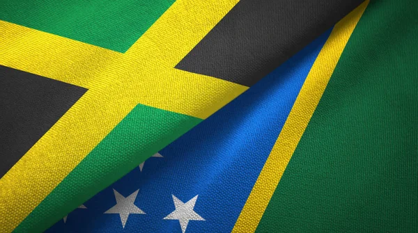 Jamaika ve Solomon Adaları iki bayraklar tekstil kumaş, kumaş doku