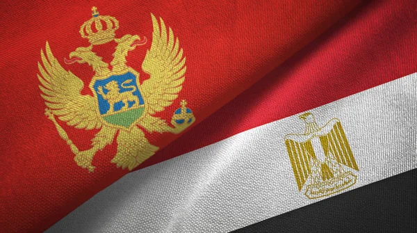 Montenegro and Egypt two flags textile cloth