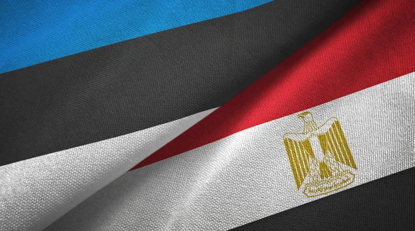 Estonia and Egypt two flags textile cloth