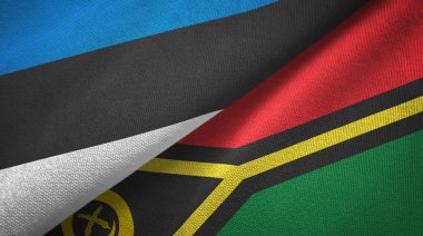 Estonya ve Vanuatu iki bayraklar tekstil kumaş, kumaş doku