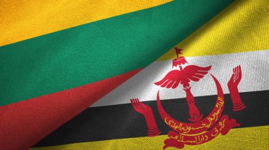 Litvanya ve Brunei iki bayrak tekstil bez