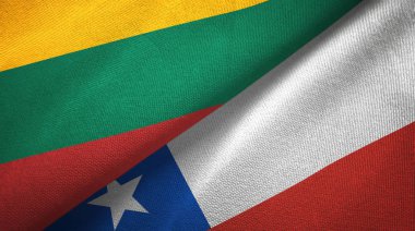 Litvanya ve Şili iki bayraklar tekstil kumaş, kumaş doku