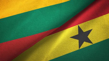 Litvanya ve Gana iki bayraklar tekstil kumaş, kumaş doku