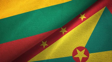 Litvanya ve Grenada iki bayraklar tekstil kumaş, kumaş doku