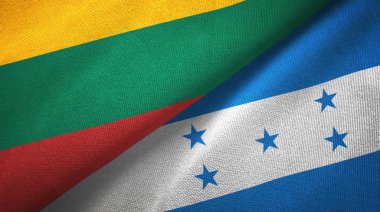Litvanya ve Honduras iki bayraklar tekstil kumaş, kumaş doku