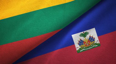 Litvanya ve Haiti iki bayraklar tekstil kumaş, kumaş doku