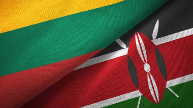 Litvanya ve Kenya iki bayraklar tekstil kumaş, kumaş doku