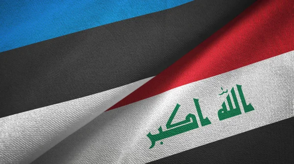 Estland und Irak zwei Flaggen Textiltuch — Stockfoto