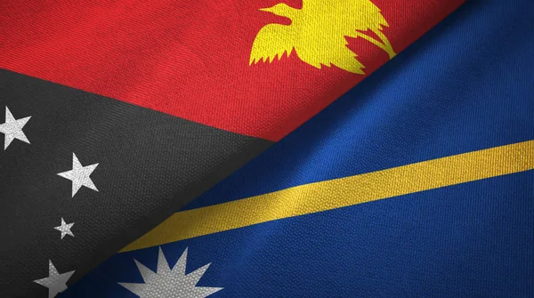 巴布亚新几内亚和瑙鲁两旗纺织布，织物质地 — 图库照片
