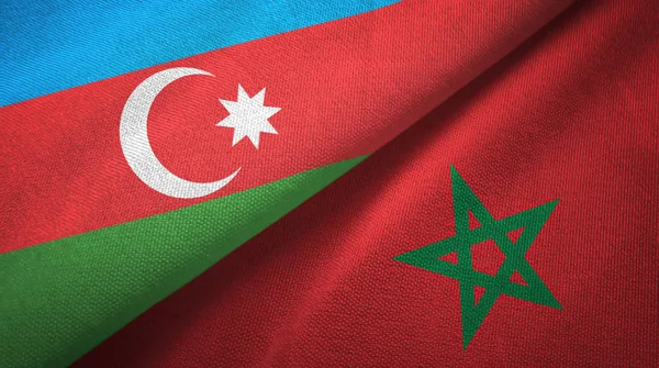 Azerbaijan and Morocco two flags textile cloth, fabric texture