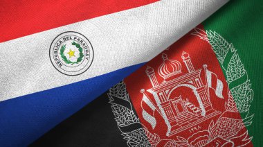 Paraguay ve Afganistan iki bayraklar tekstil kumaş, kumaş doku 