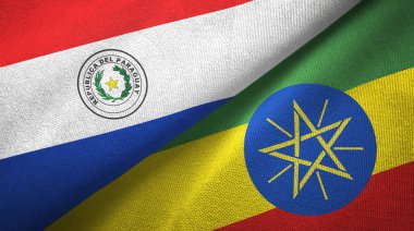 Paraguay ve Etiyopya iki bayraklar tekstil kumaş, kumaş doku