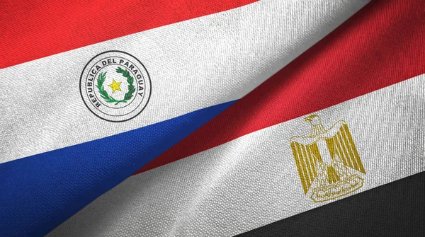 Paraguay and Egypt two flags textile cloth