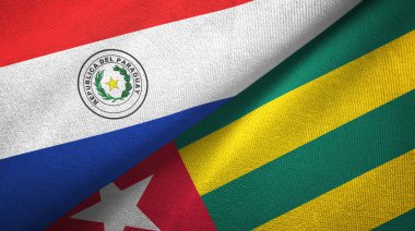 Paraguay ve Togo iki bayraklar tekstil kumaş, kumaş doku