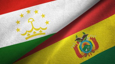 Tacikistan ve Bolivya iki bayraklar tekstil kumaş, kumaş doku 