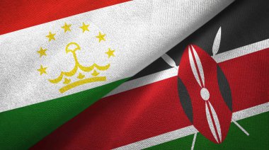 Tacikistan ve Kenya iki bayrak tekstil kumaş, kumaş doku