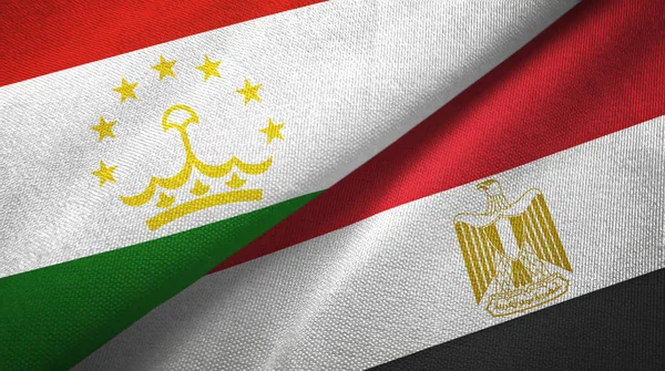 Tajikistan and Egypt two flags textile cloth
