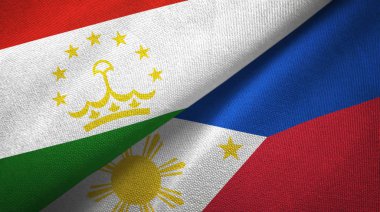 Tacikistan ve Filipinler iki bayraklar tekstil kumaş, kumaş doku