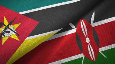 Mozambik ve Kenya iki bayraktekstil kumaş, kumaş doku