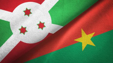 Burundi ve Burkina Faso iki bayraktekstil kumaş, kumaş doku 