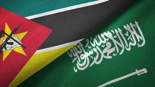 Mozambique and Saudi Arabia flags textile cloth