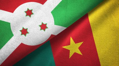 Burundi ve Kamerun iki bayraklar tekstil kumaş, kumaş doku 