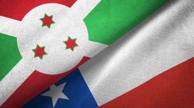 Burundi ve Şili iki bayrak tekstil kumaş, kumaş doku