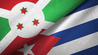 Burundi ve Küba iki bayraktekstil kumaş, kumaş doku