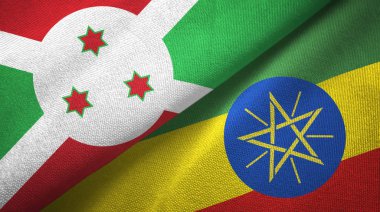 Burundi ve Etiyopya iki bayraklar tekstil kumaş, kumaş doku