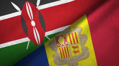 Kenya ve Andorra iki bayrak tekstil kumaş, kumaş doku 