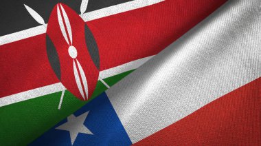 Kenya ve Şili iki bayrak tekstil kumaş, kumaş doku