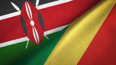 Kenya ve Kongo iki bayraklar tekstil kumaş, kumaş doku 