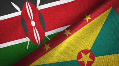 Kenya ve Grenada iki bayrak tekstil kumaş, kumaş doku