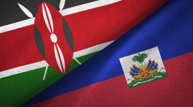 Kenya ve Haiti iki bayraklar tekstil kumaş, kumaş doku