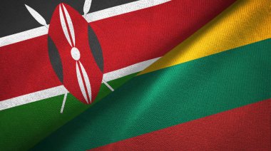 Kenya ve Litvanya iki bayraklar tekstil kumaş, kumaş doku