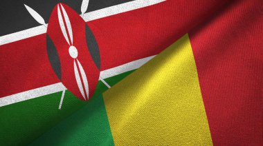 Kenya ve Mali iki bayrak tekstil kumaş, kumaş doku
