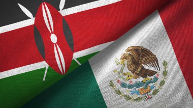 Kenya ve Meksika iki bayraklar tekstil kumaş, kumaş doku