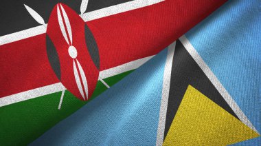 Kenya ve Saint Lucia iki bayraktekstil kumaş, kumaş doku