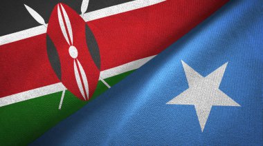 Kenya ve Somali iki bayrak tekstil kumaş, kumaş doku