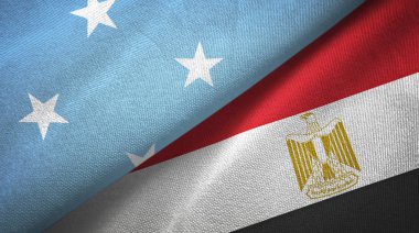 Mikronezya ve Mısır iki bayrak tekstil bez