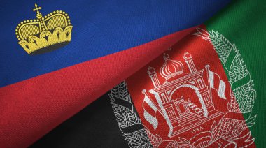 Liechtenstein ve Afganistan iki bayraklar tekstil kumaş, kumaş doku 