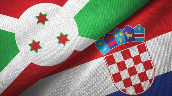 Burundi and Croatia two flags textile cloth, fabric texture