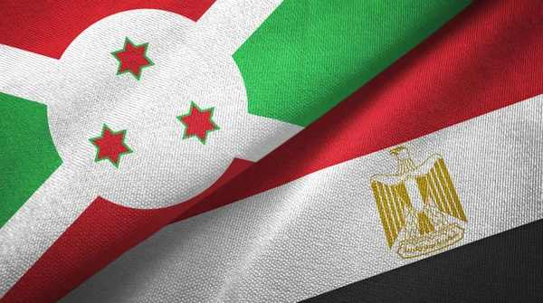 Burundi and Egypt two flags textile cloth