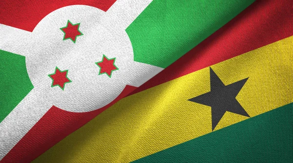 布隆迪和加纳两面旗帜纺织布，织物质地 — 图库照片