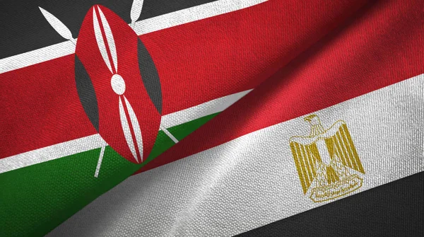 Kenya and Egypt two flags textile cloth