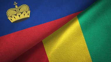 Liechtenstein ve Gine iki bayraklar tekstil kumaş, kumaş doku