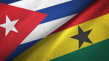 Küba ve Gana iki bayraktekstil kumaş, kumaş doku