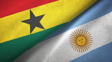 Gana ve Arjantin iki bayraklar tekstil kumaş, kumaş doku 