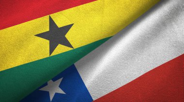 Gana ve Şili iki bayrak tekstil kumaş, kumaş doku