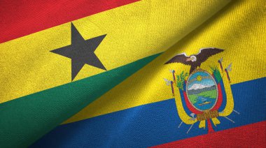 Gana ve Ekvador iki bayraklar tekstil kumaş, kumaş doku